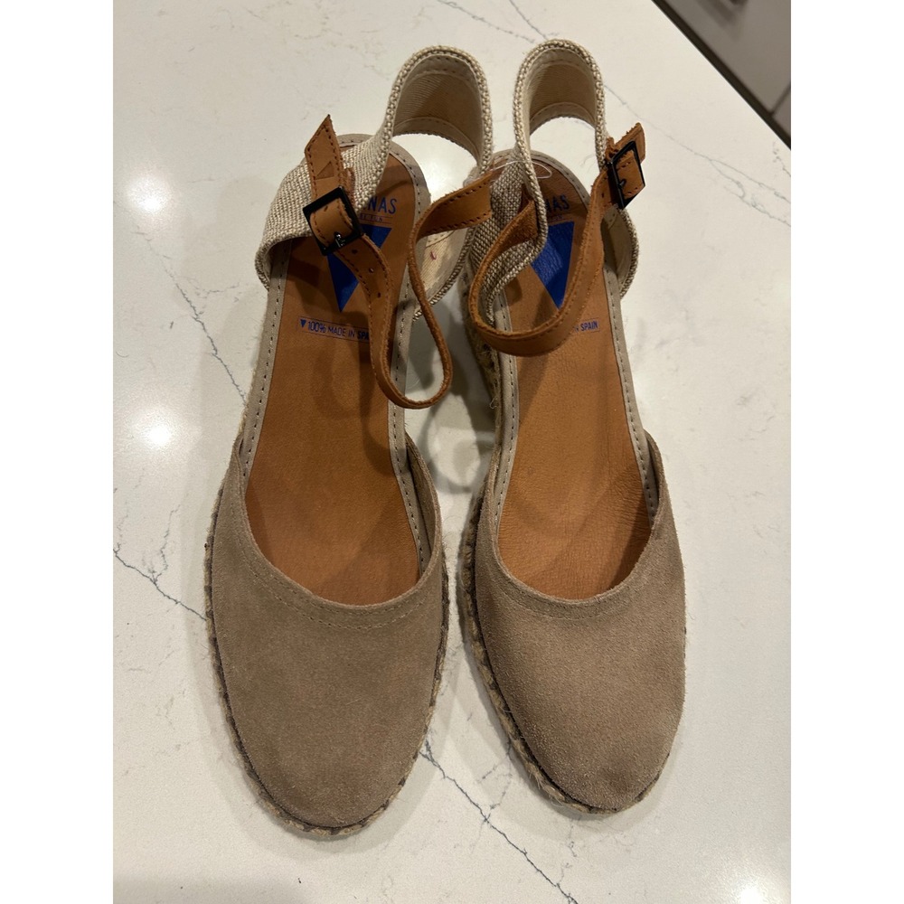 Verbenas Espadrille Wedge Taupe Suede Ankle Strap Sandal Spain Boho Summer Shoes